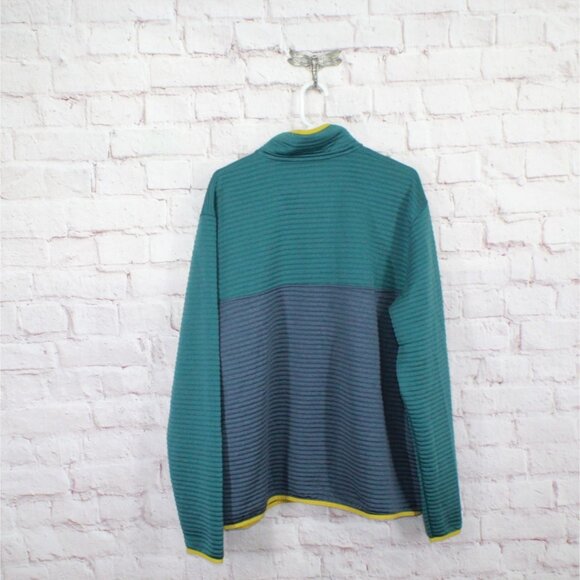 LL Bean Airlight Knit Pullover Sweater Colorblock Blue Green XXL Tall - Picture 7 of 10